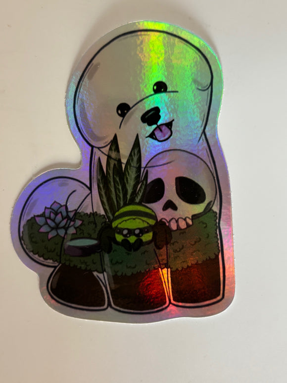 Holographic Bichon Spider Terrarium Sticker