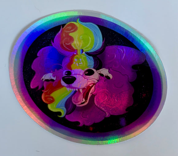Holographic Oval Frannie Sticker